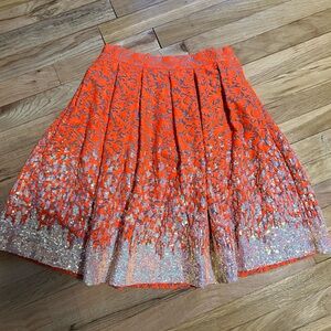 Matthew Williamson Neon Orange and Gold Perl Sequin Skirt